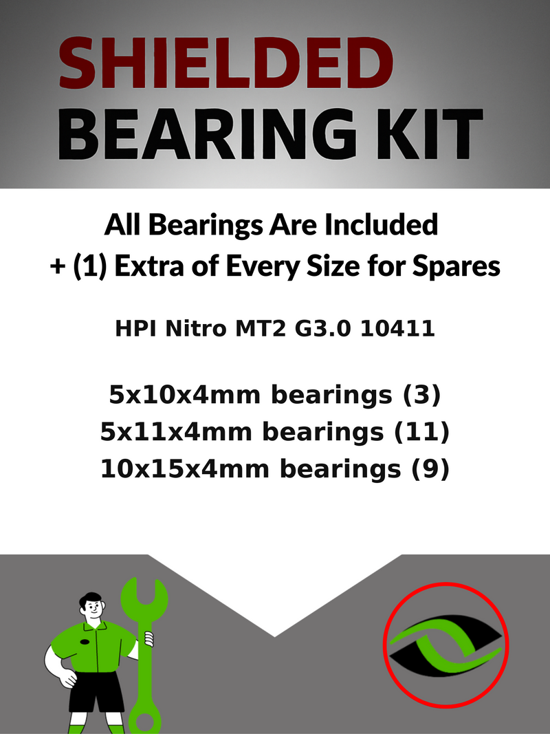 Upgrade Your RC Car with Rubber Shielded Bearings for HPI Nitro MT2 G3.0 10411 | hpi038r - High Performance Upgrade | Durable & Reliable - by J-M SUPPLIES