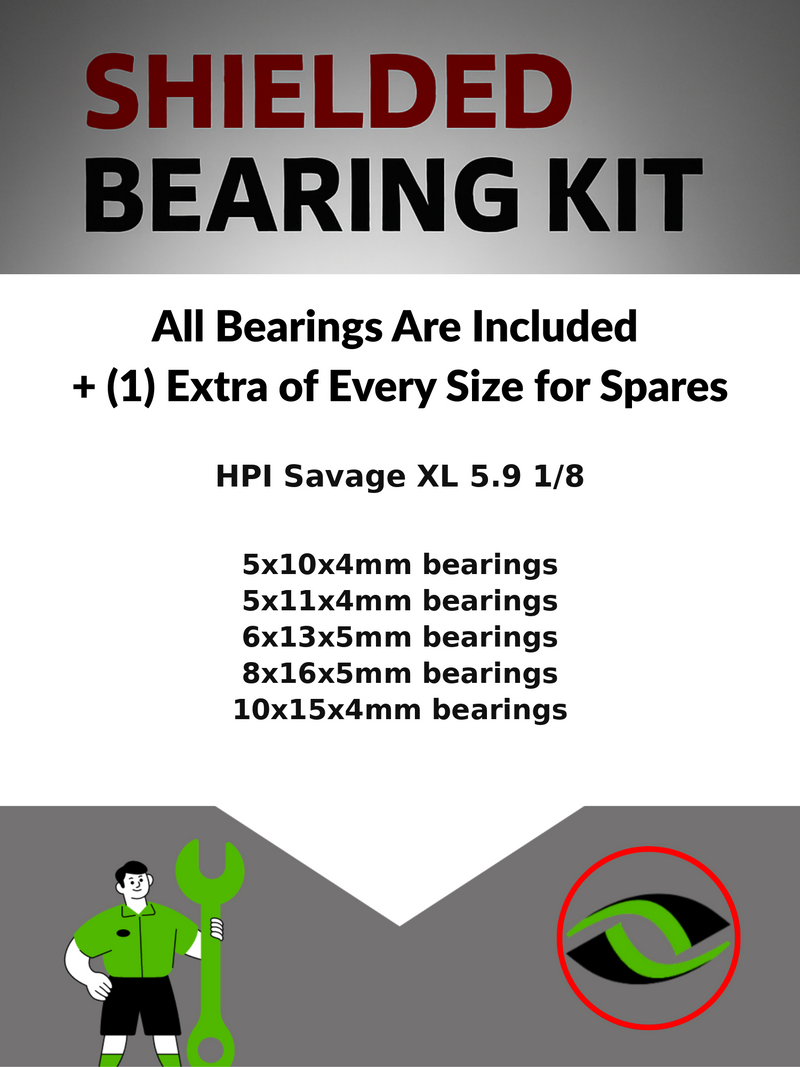 Upgrade Your RC Car with Rubber Shielded Bearings for HPI Savage XL 5.9 1/8 | hpi044r - High Performance Upgrade | Durable & Reliable - by J-M SUPPLIES