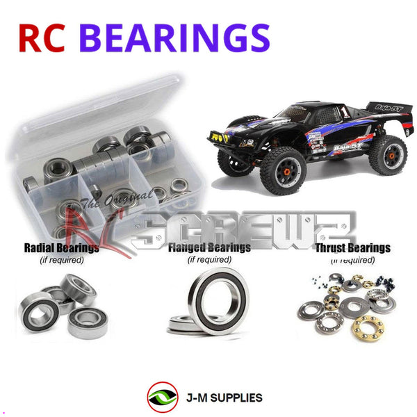 Representative image of an RCScrewZ rubber-sealed bearing kit for HPI Racing Baja 5T RTR 1/5 Gas 2WD Desert Truck (110185); exact bearing sizes and quantities vary by RC model.