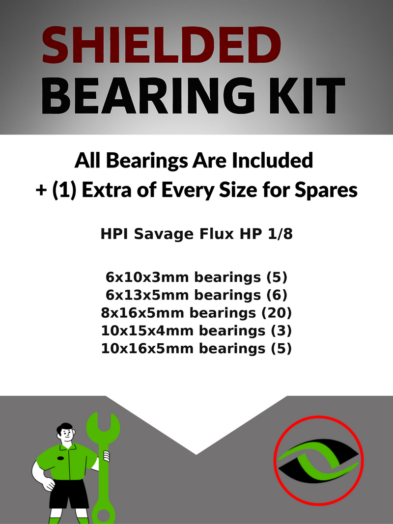 Upgrade Your RC Car with Rubber Shielded Bearings for HPI Savage Flux HP 1/8 | hpi048r - High Performance Upgrade | Durable & Reliable - by J-M SUPPLIES
