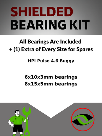 J-M SUPPLIES RC Parts Store - RCScrewZ Rubber Shielded Bearing Kit hpi066r for HPI Racing Pulse 4.6 1/8 Nitro 4WD Off-Road Buggy (#107020) | RCX