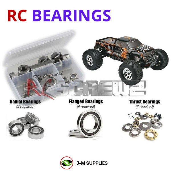 Representative image of an RCScrewZ rubber-sealed bearing kit for HPI Savage XL 5.9 1/8 Nitro 4WD MT (112601, HPI112601); exact bearing sizes and quantities vary by RC model.