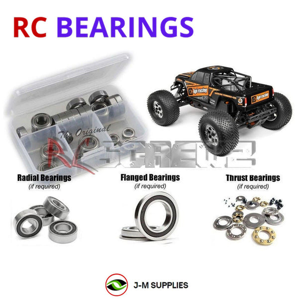 Representative image of an RCScrewZ rubber-sealed bearing kit for HPI Savage XL Octane 1/8 Gas 4WD Monster Truck (109073); exact bearing sizes and quantities vary by RC model.