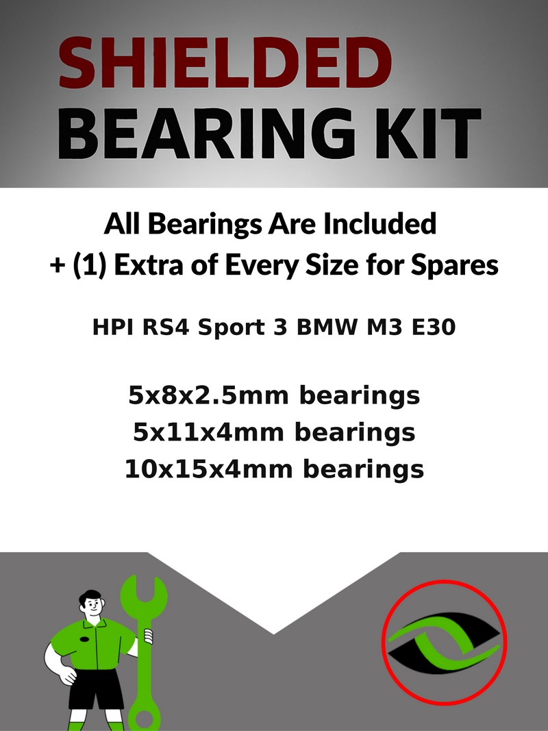 Upgrade Your RC Car with Rubber Shielded Bearings for HPI RS4 Sport 3 BMW M3 E30 | hpi082r - High Performance Upgrade | Durable & Reliable - by J-M SUPPLIES