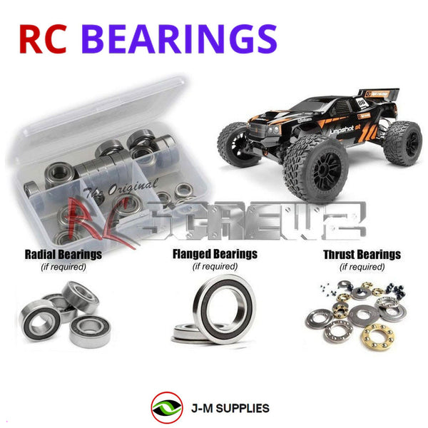 Representative image of an RCScrewZ rubber-sealed bearing kit for HPI Jumpshot ST Flux 1/10 Electric 2WD Stadium Truck (160032); exact bearing sizes and quantities vary by RC model.