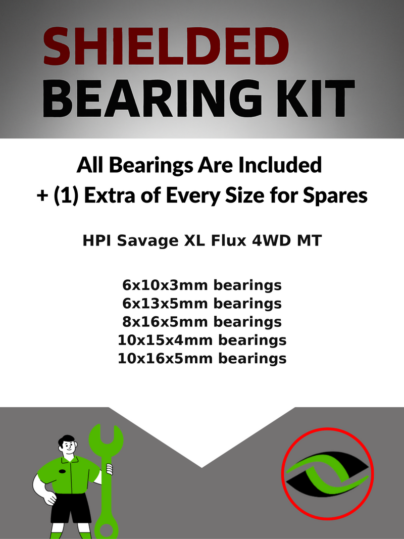 Upgrade Your RC Car with Rubber Shielded Bearings for HPI Savage XL Flux 4WD MT | hpi090r - High Performance Upgrade | Durable & Reliable - by J-M SUPPLIES