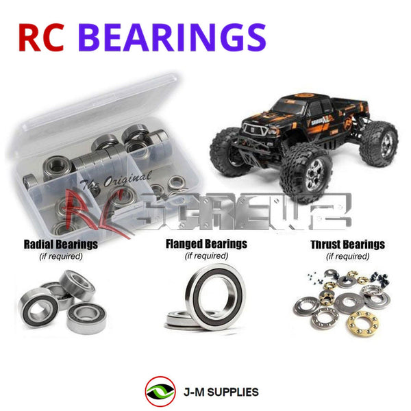 Representative image of an RCScrewZ rubber-sealed bearing kit for HPI Savage XL Flux 1/8 Electric 4WD Monster Truck (112609); exact bearing sizes and quantities vary by RC model.