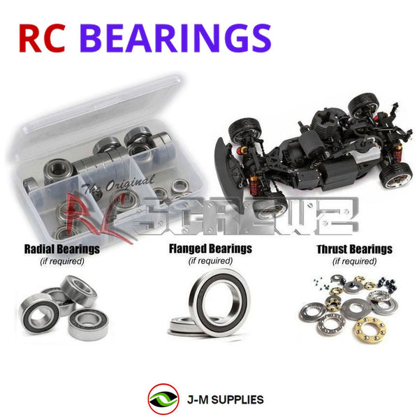 Representative image of an RCScrewZ rubber-sealed bearing kit for HPI Nitro RS4 3 Drift RTR 1/10 Nitro 4WD Drift (112587); exact bearing sizes and quantities vary by RC model.
