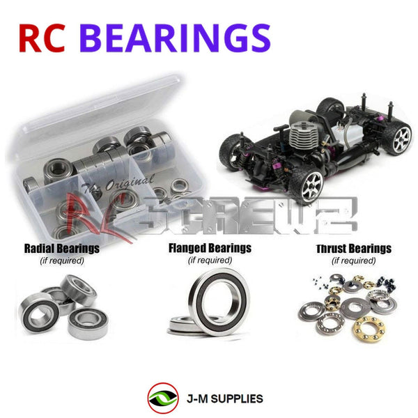 Representative image of an RCScrewZ rubber-sealed bearing kit for HPI Nitro RS4 3 Evo+ NSX 1/10 Nitro 4WD Touring (10055); exact bearing sizes and quantities vary by RC model.