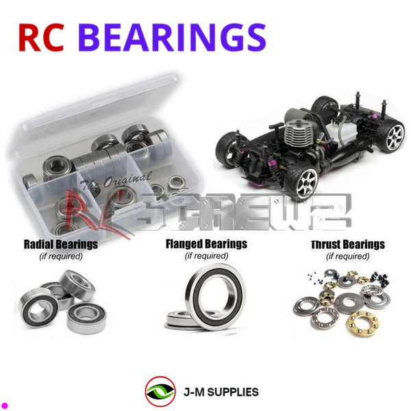 J-M SUPPLIES - RCScrewZ Rubber Shielded Bearing Kit hpi097r for HPI Racing RS4 3 Evo Plus Nitro (#10055) | PRO - hpi097r