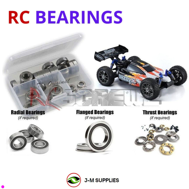 Representative image of an RCScrewZ rubber-sealed bearing kit for Kyosho MP7.5 Sports 1/8 Nitro 4WD Buggy (31192); exact bearing sizes and quantities vary by RC model.