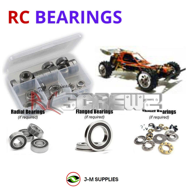 RCScrewZ Rubber Shielded Bearing Kit kyo012r for Kyosho Javelin Vintage Series 1/10 Electric 4WD Off-Road Buggy (30618B) | SET