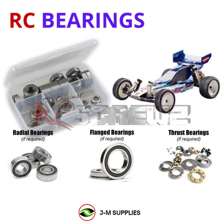 Representative image of an RCScrewZ rubber-sealed bearing kit for Kyosho Ultima RB Type-R 1/10 Electric 2WD Buggy (30071); exact bearing sizes and quantities vary by RC model.