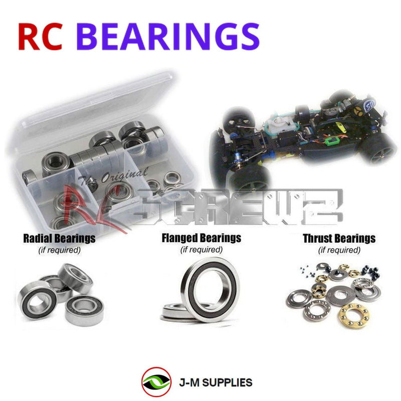 J-M SUPPLIES - RCScrewZ Rubber Shielded Bearing Kit kyo037r for Kyosho Super Ten FW-04 1/10 Touring (#31001) | SET - 