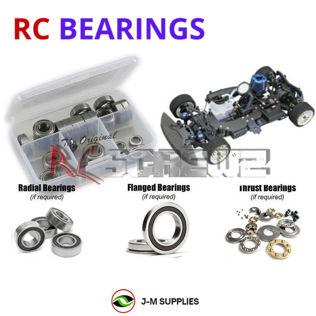 RCScrewZ Rubber Shielded Bearing Kit kyo043r for Kyosho FW-05R/S 1/10 Nitro 4WD On-Road Touring Car (31581) | SET