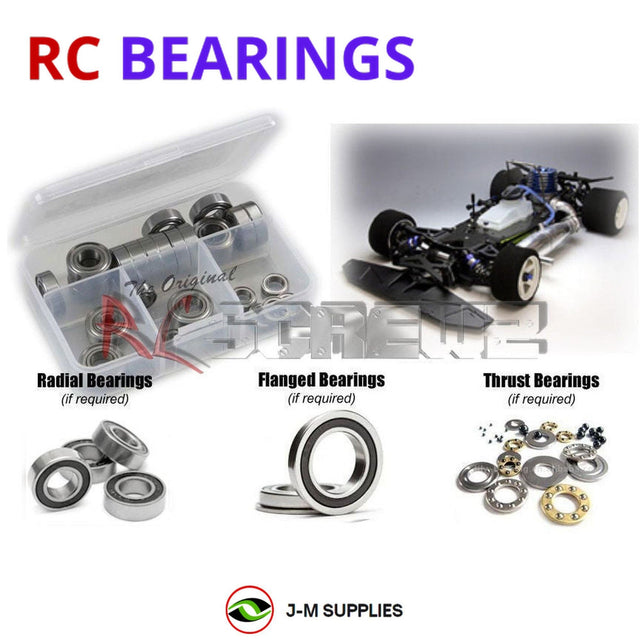 RCScrewZ Rubber Shielded Bearing Kit kyo048r for Kyosho Evolva WC 2005 World Champion Team Edition 1/8 Nitro 4WD On-Road Racing Car (31285) | SET