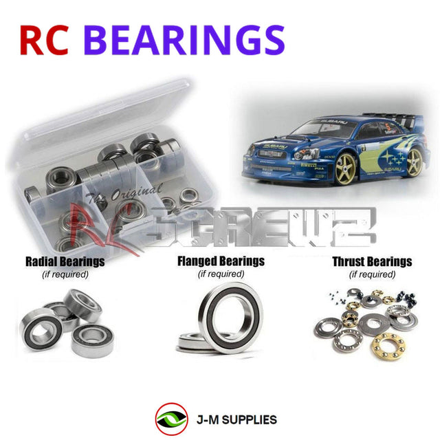RCScrewZ Rubber Shielded Bearing Kit kyo054r for Kyosho Subaru Impreza WRC04 1/8 RC Rally Car (31811) | SET
