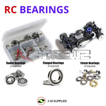 J-M SUPPLIES - RCScrewZ Rubber Shielded Bearing Kit kyo096r for Kyosho V-One S III 1/10 Touring Car (#31331) | SET - 