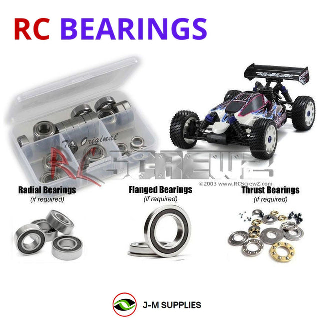 RCScrewZ Rubber Shielded Bearing Kit kyo128r for Kyosho Inferno Neo Readyset GP 1/8 Nitro 4WD Off-Road Buggy (31280) | SET