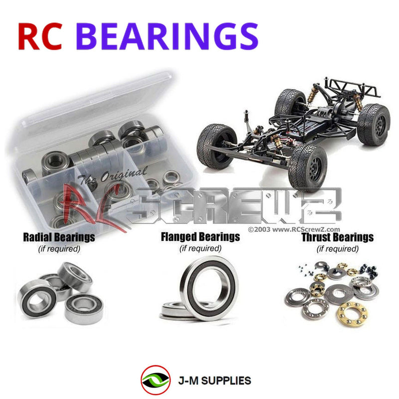 Representative image of an RCScrewZ rubber-sealed bearing kit for Kyosho Ultima SC6 1/10 Electric 2WD SCT (30070); exact bearing sizes and quantities vary by RC model.