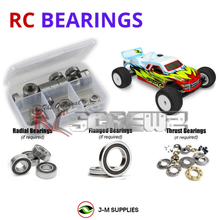 Representative image of an RCScrewZ rubber-sealed bearing kit for Kyosho Ultima RT6 1/10 Electric 2WD Truck (30069); exact bearing sizes and quantities vary by RC model.