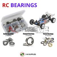 Representative image of an RCScrewZ rubber-sealed bearing kit for Kyosho Ultima RB6.6 1/10 Electric 2WD Buggy (34310B); exact bearing sizes and quantities vary by RC model.