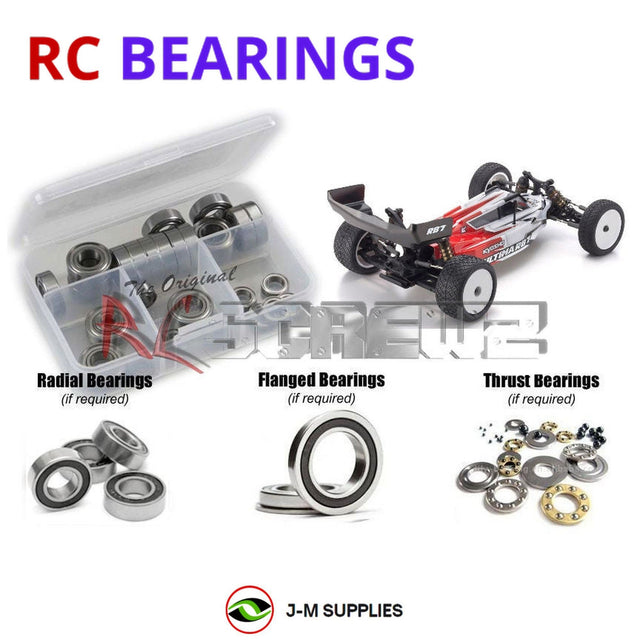 RCScrewZ Rubber Shielded Bearing Kit kyo195r for Kyosho Ultima RB7 1/10 Electric 2WD Off-Road Racing Buggy (34303) | SET