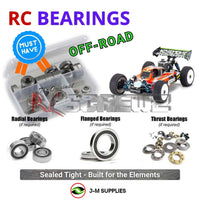 Representative image of an RCScrewZ rubber-sealed bearing kit for Kyosho Inferno MP9 TKI4 V2 1/8 Nitro 4WD Buggy (33021); exact bearing sizes and quantities vary by RC model.