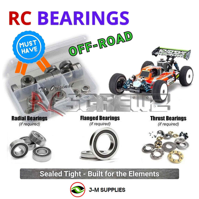 RCScrewZ Rubber Shielded Bearing Kit kyo196r for Kyosho Inferno MP9 TKI4 V2 Readyset 1/8 Nitro GP 4WD Off-Road Buggy (33021) | SET