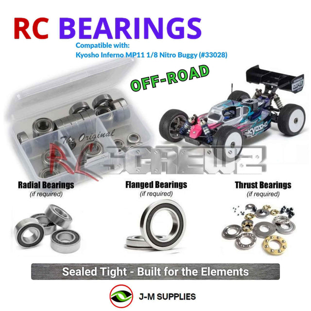 RCScrewZ Rubber Shielded Bearing Kit kyo215r for Kyosho Inferno MP11 1/8 Nitro GP 4WD Off-Road Competition Racing Buggy (33028) | SET