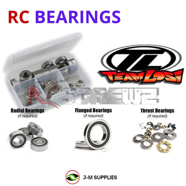 RCScrewZ Rubber Shielded Bearing Kit los008r for Team Losi XX-T CR / XX-T CR Graphite Plus 1/10 Electric 2WD Stadium Truck (#LOSA0071, #LOSA0072) | SET