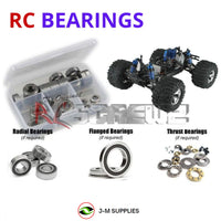 Representative image of an RCScrewZ rubber-sealed bearing kit for Team Losi LST Super Truck 1/8 Nitro 4WD Monster Truck (LOSB0010); exact bearing sizes and quantities vary by RC model.
