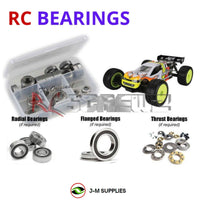 Representative image of an RCScrewZ rubber-sealed bearing kit for Losi 8IGHT-T Nitro RTR 1/8 4WD Off-Road Truggy (LOS04011); exact bearing sizes and quantities vary by RC model.
