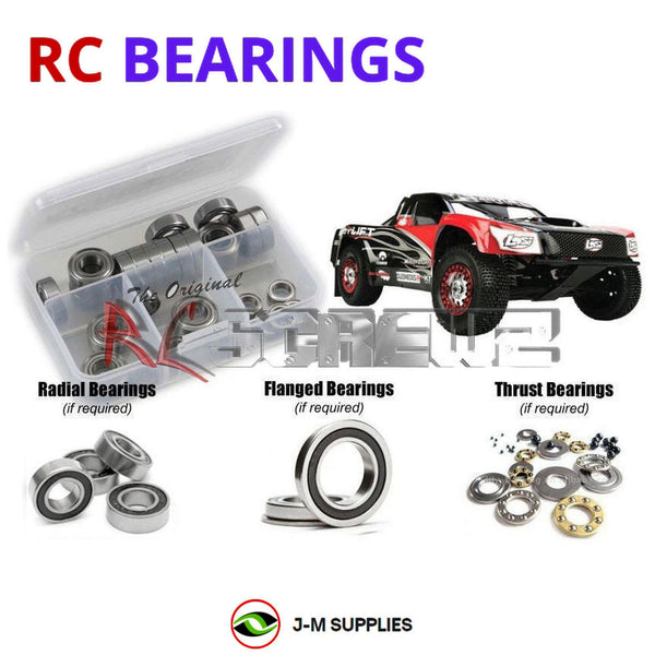 J-M SUPPLIES RC Parts Store - RCScrewZ Rubber Shielded Bearing Kit los056r for Losi XXX-SCT Brushless RTR 1/10 Electric 2WD Short Course Truck (LOS03002) | SET