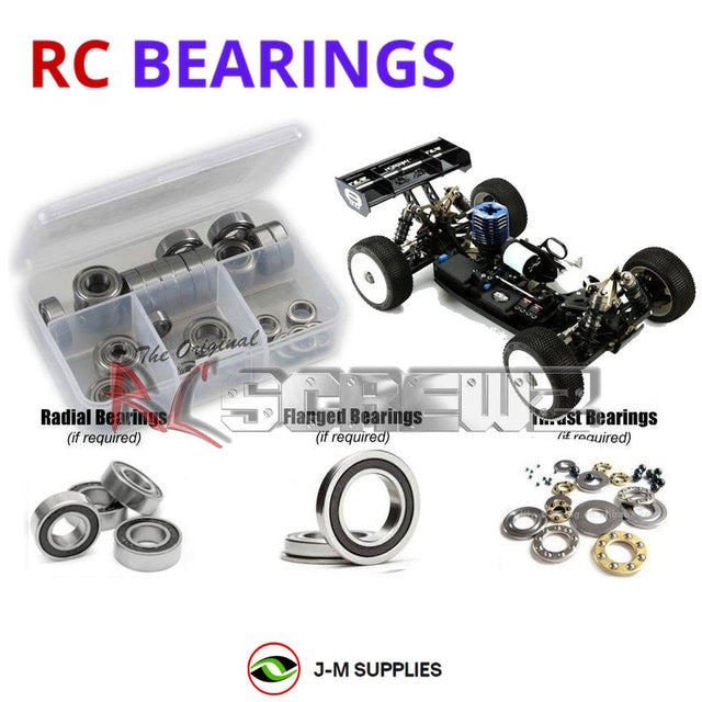 RCScrewZ Rubber Shielded Bearing Kit los069r for Team Losi Racing 8IGHT 3.0 1/8 Nitro 4WD Off-Road Competition Buggy Kit (TLR04000) | SET