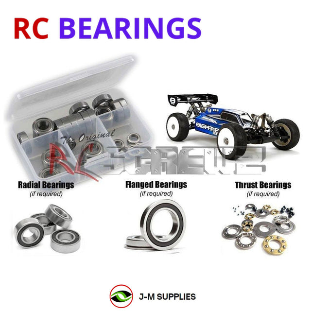 RCScrewZ Rubber Shielded Bearing Kit los074r for Team Losi Racing 8IGHT-E 3.0 Race Kit 1/8 Electric 4WD Off-Road Buggy (TLR04002) | SET