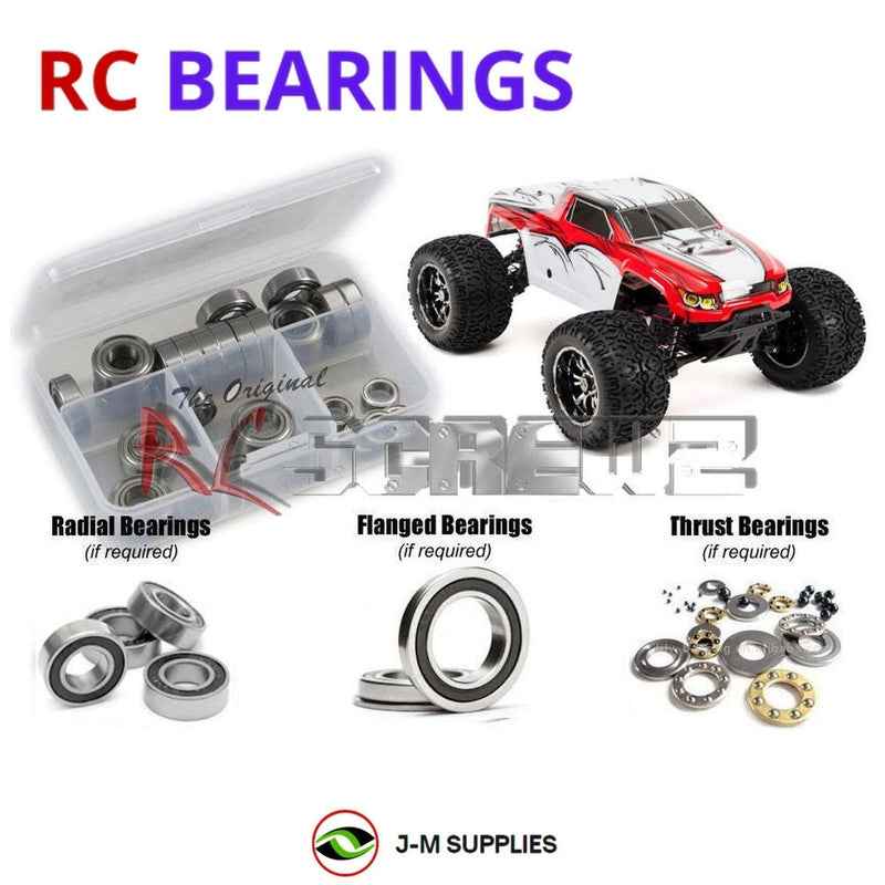 Representative image of an RCScrewZ rubber-sealed bearing kit for Losi LST XXL 2 Gas RTR 1/8 4WD Monster Truck (LOS04002); exact bearing sizes and quantities vary by RC model.
