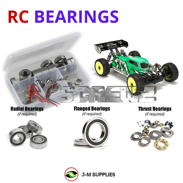 RCScrewZ Rubber Shielded Bearing Kit los086r for Team Losi Racing 8IGHT-E 4.0 Race Kit 1/8 Electric 4WD Off-Road Buggy (TLR04004) | SET