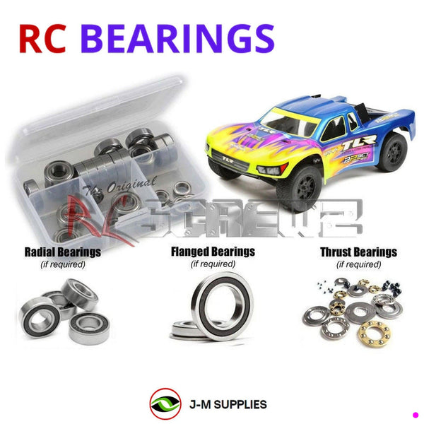 J-M SUPPLIES RC Parts Store - RCScrewZ Rubber Shielded Bearing Kit los099r for Team Losi Racing 22SCT 3.0 MM Race Kit 1/10 Electric 2WD Short Course Truck (TLR03009) | SET