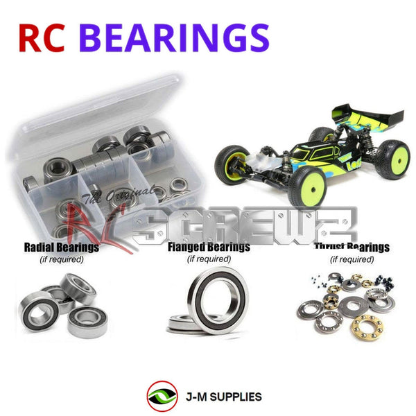 J-M SUPPLIES RC Parts Store - RCScrewZ Rubber Shielded Bearing Kit los116r for Team Losi Racing 22 5.0 DC Race / DC Elite 1/10 Electric 2WD Off-Road Buggy (TLR03016, TLR03022) | UPG