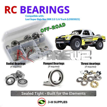 J-M SUPPLIES RC Parts Store - RCScrewZ Rubber Shielded Bearing Kit los123r for Losi Super Baja Rey SBR 2.0 8S RTR 1/6 Electric 4WD Brushless Desert Truck (LOS05021, LOS05021T1, LOS05021T2) | PRO