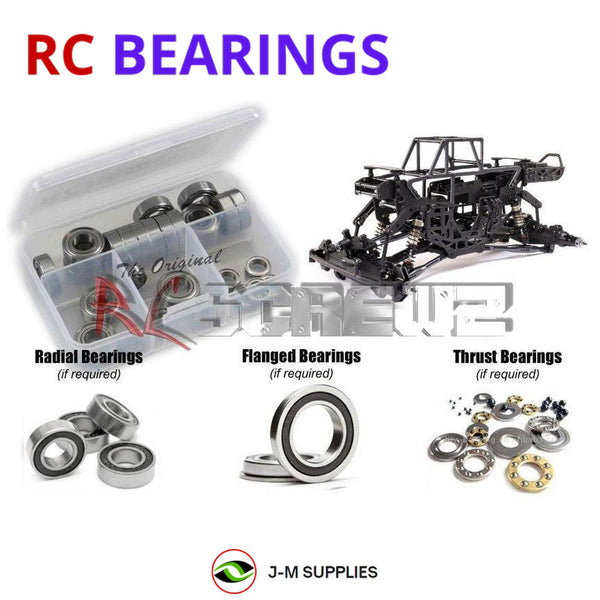 Representative image of an RCScrewZ rubber-sealed bearing kit for Losi LMT TLR Tuned 1/8 Electric 4WD MT (LOS04027); exact bearing sizes and quantities vary by RC model.