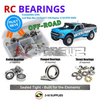Representative image of an RCScrewZ rubber-sealed bearing kit for Losi Baja Rey 2.0 Raptor 1/10 4WD Truck (LOS03046); exact bearing sizes and quantities vary by RC model.