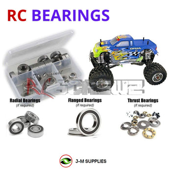 J-M SUPPLIES RC Parts Store - RCScrewZ Rubber Shielded Bearing Kit ofn025r for Ofna Twin Titan 1/8 Nitro (#34212) | SET