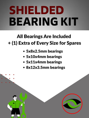 Representative image of an RCScrewZ rubber-sealed bearing kit for RC4WD Trail Finder 2 SWB 1/10 4WD Trail Truck (Z-K0045); exact bearing sizes and quantities vary by RC model.