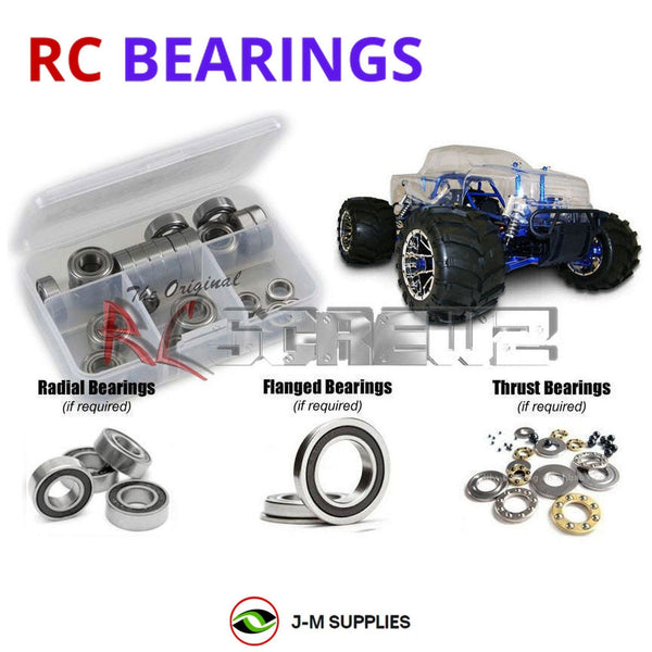 J-M SUPPLIES RC Parts Store - RCScrewZ Rubber Shielded Bearing Kit rcr001r for Redcat Racing Rampage MT 1/5 Gas 4WD Monster Truck | SET