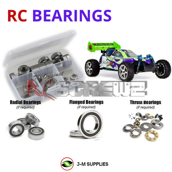 J-M SUPPLIES RC Parts Store - RCScrewZ Rubber Shielded Bearing Kit rcr031r for Redcat Racing Tornado S30 1/10 Nitro 4WD Buggy | SET