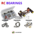 Representative image of an RCScrewZ rubber-sealed bearing kit for Serpent 835 4WD 1/10 (#808075); exact bearing sizes and quantities vary by RC model.