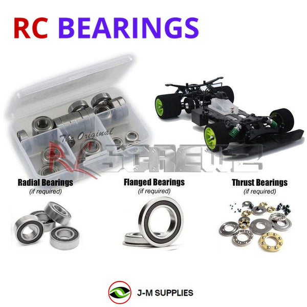Representative image of an RCScrewZ rubber-sealed bearing kit for Serpent Vector 4-WD Spec 2000 1/8th Nitro (#909010); exact bearing sizes and quantities vary by RC model.