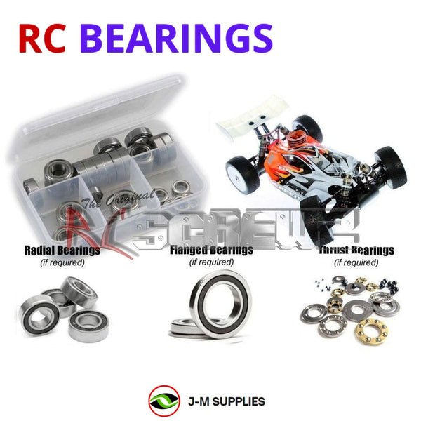 Representative image of an RCScrewZ rubber-sealed bearing kit for Serpent Cobra-B TE 1/8th SER600007; exact bearing sizes and quantities vary by RC model.